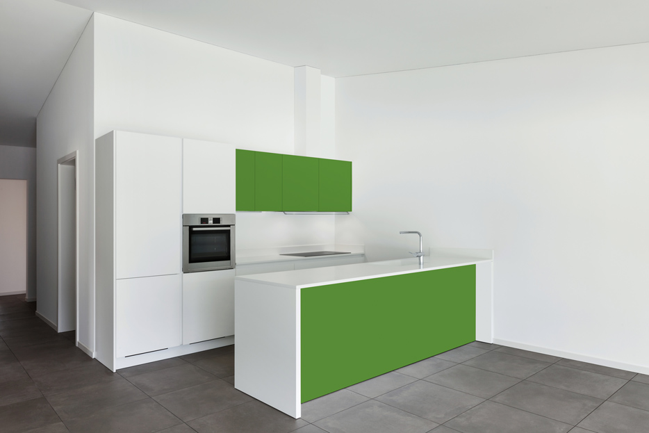 RAL 6018 and RAL 9003 Dual tone kitchen