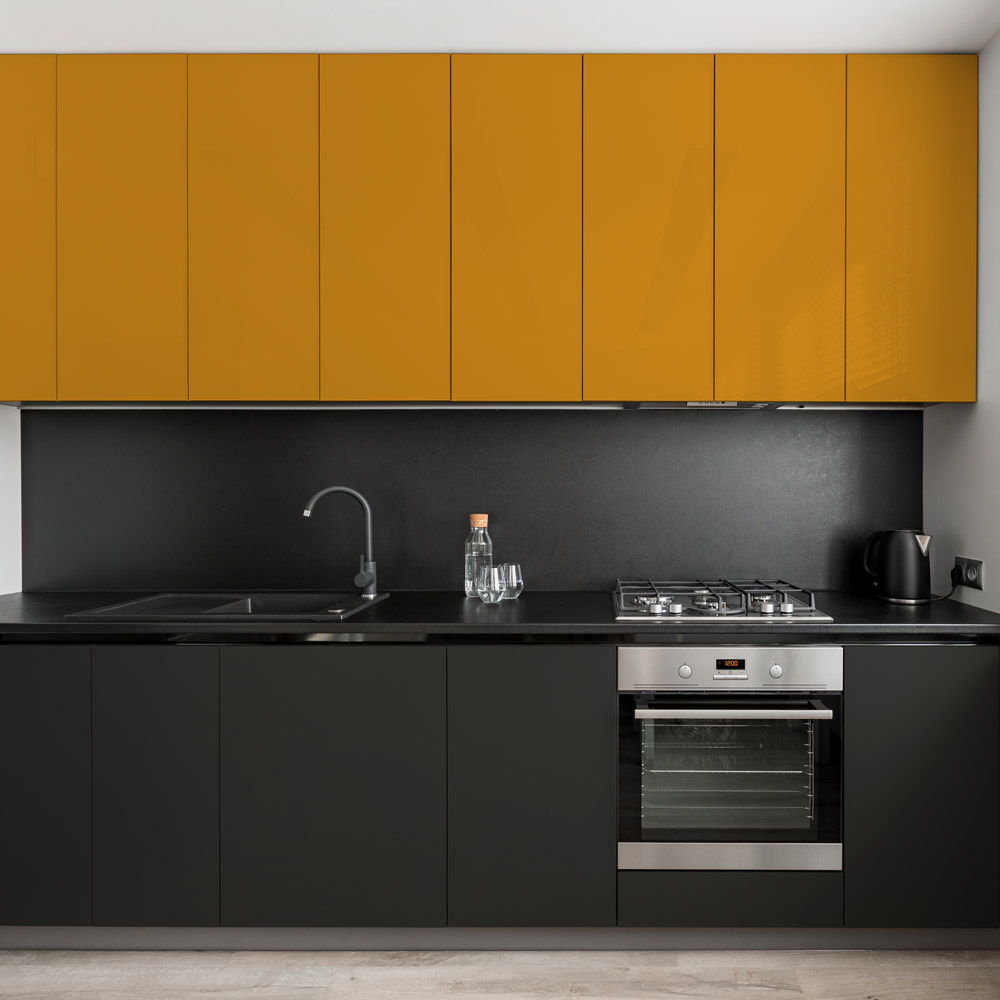 RAL 7016 and RAL 1004 Dual tone kitchen cabinets