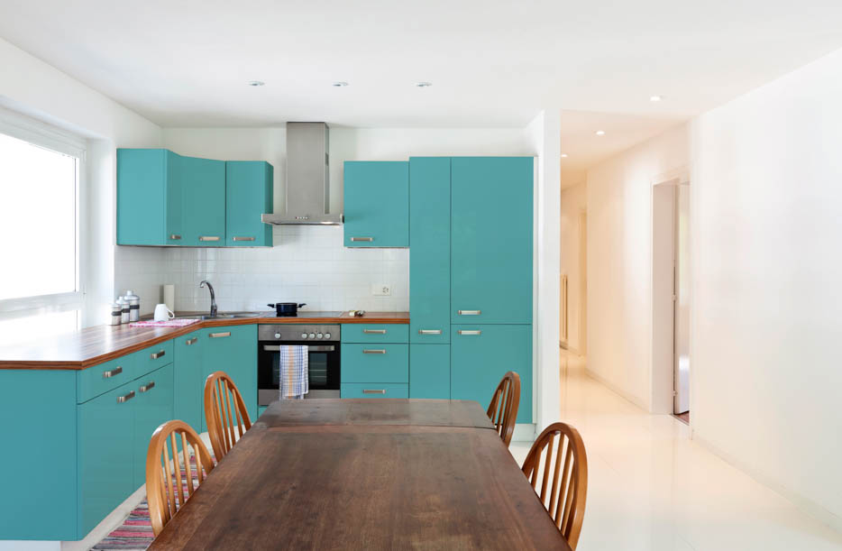 Pastel Turquoise Kitchen