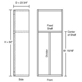 Tall Storage Shelving Cabinet 23 3/4