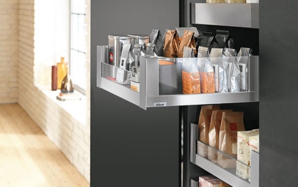 Blum Legrabox with side glass insert