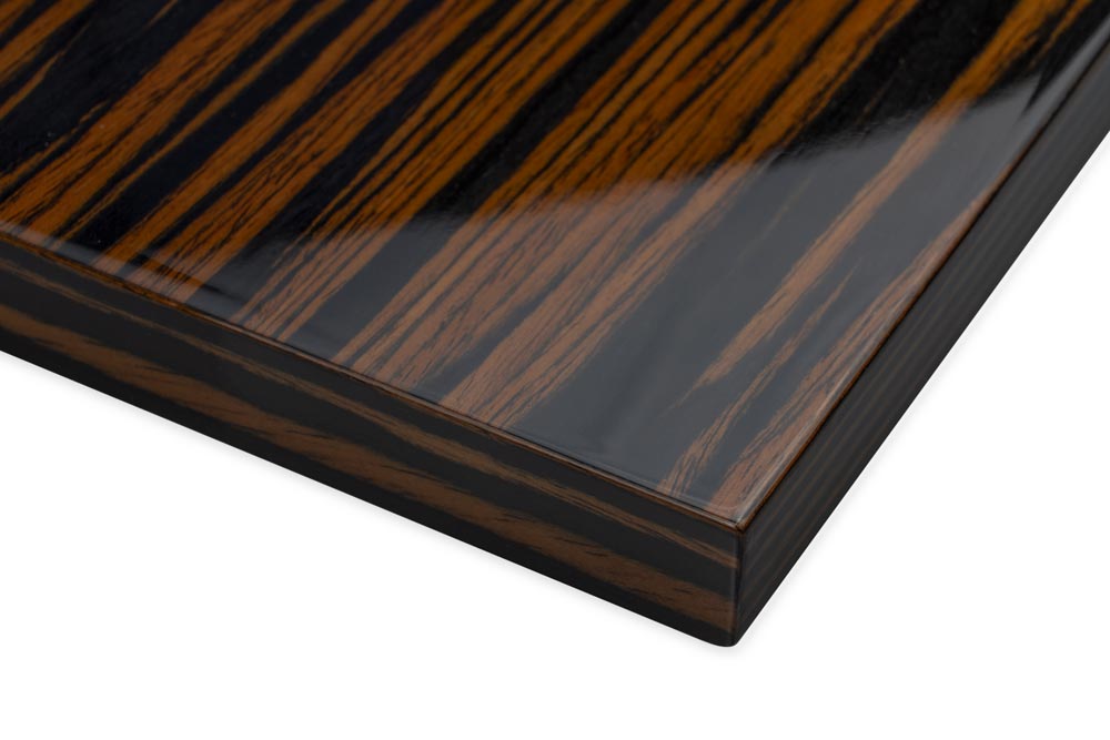 High Gloss Ebony Macassar Veneer Cabinet Door