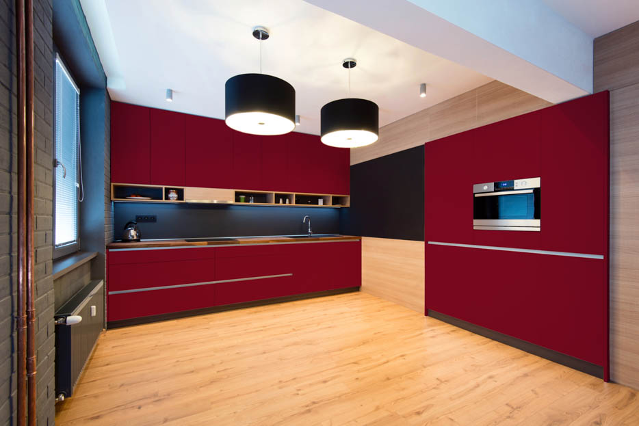 RAL 3003 Ruby Red Kitchen