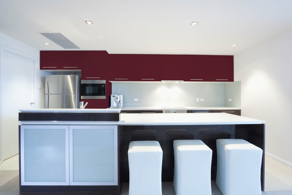 RAL 3005 Wine Red Kitchen Design