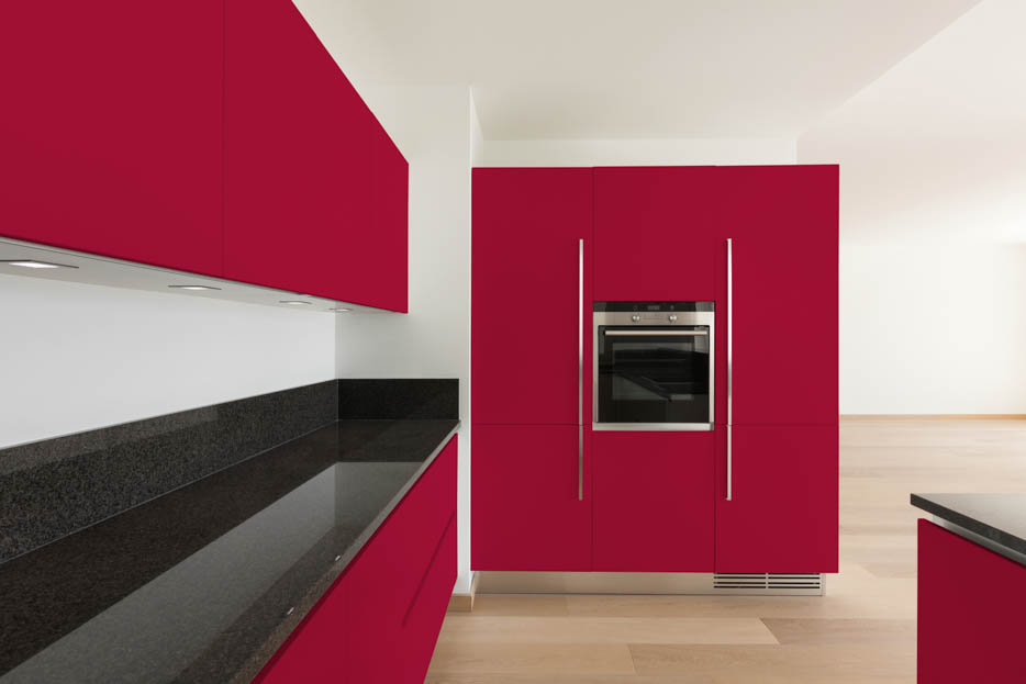 RAL 3016 Raspberry Red Kitchen