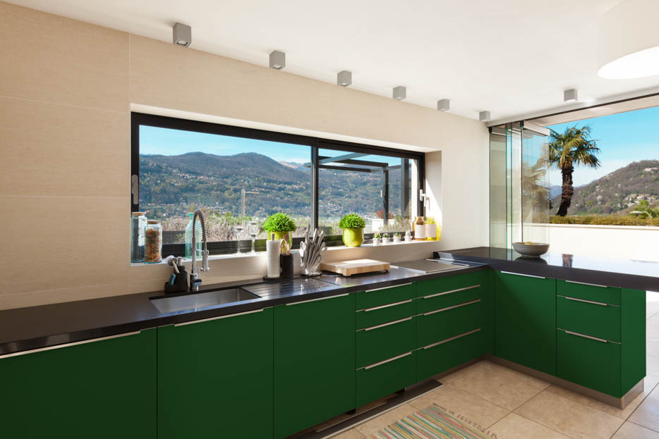 RAL 6001 Emerald Green Kitchen Design