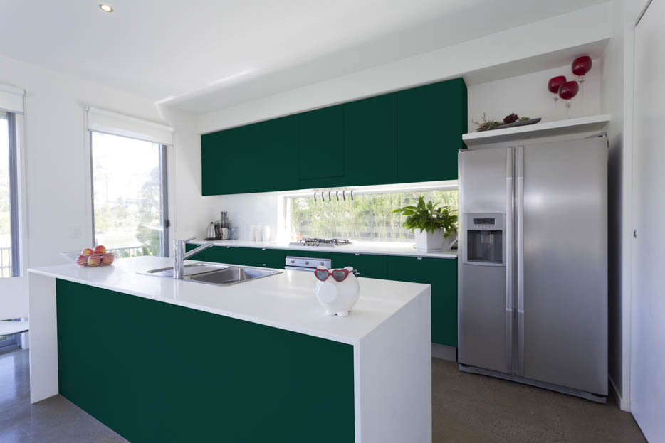 RAL 6005 Moss Green Kitchen Design