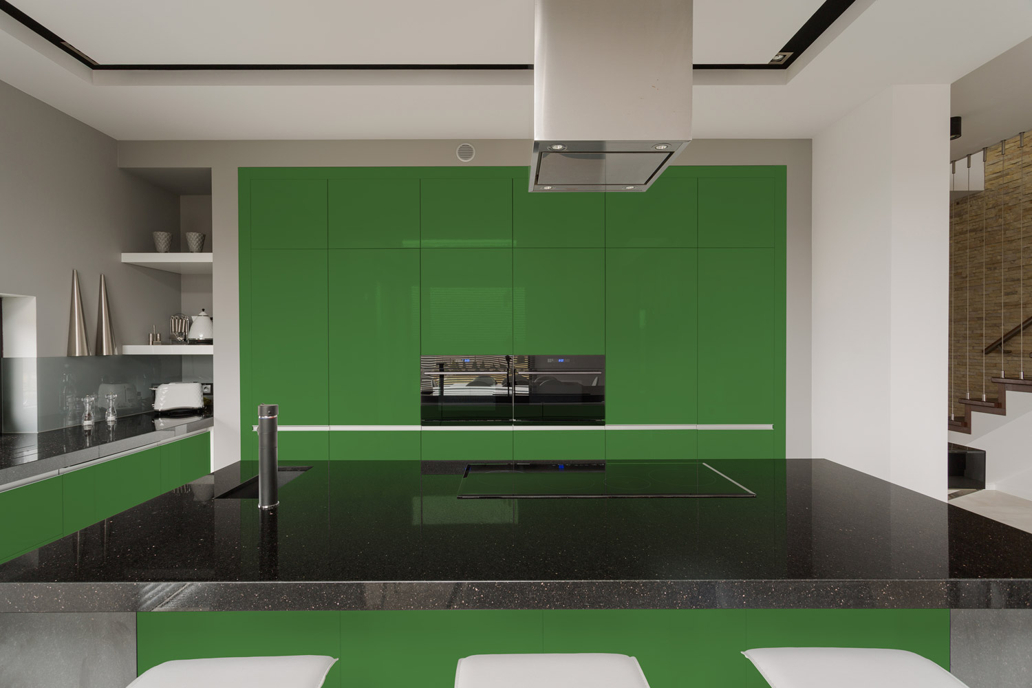 RAL 6017 May Green Kitchen Cabinet Layout