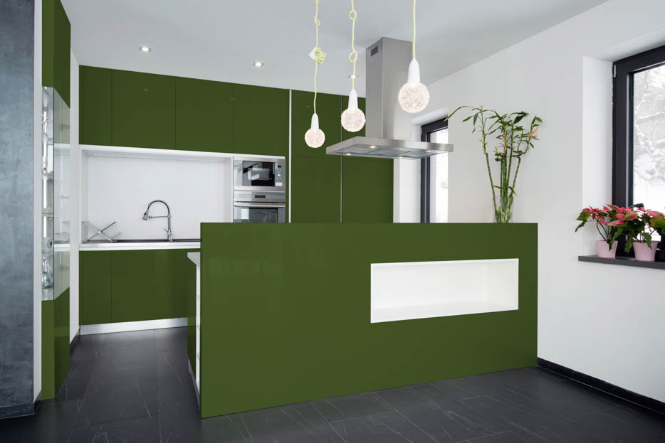 RAL 6025 Fern Green Kitchen Design